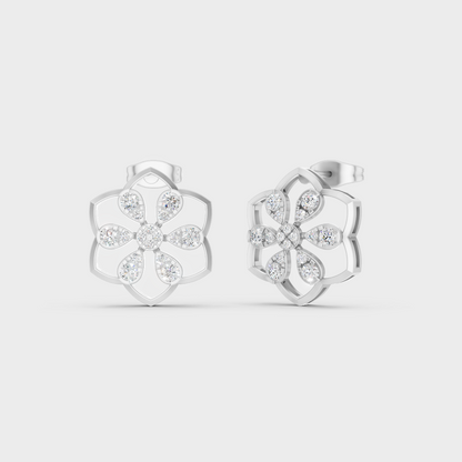 GLI Certified 0.70 Ct TW Round-Cut Lab-Grown Diamond Stud Earrings In 14K White Gold