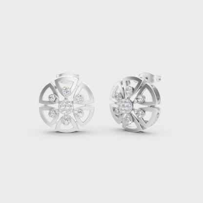 GLI Certified 0.52 Ct TW Round-Cut Lab-Grown Diamond Stud Earrings In 14K White Gold