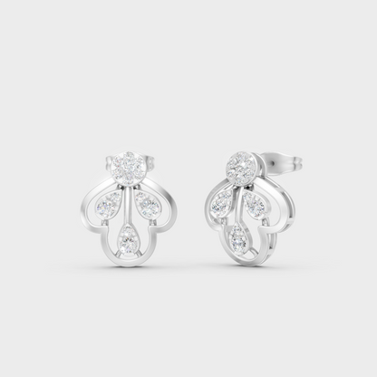 GLI Certified 0.56 Ct TW Round-Cut Lab-Grown Diamond Stud Earrings In 14K White Gold