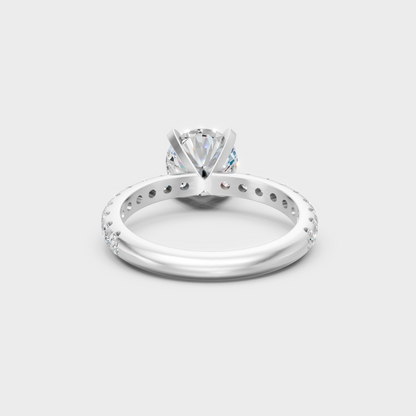 Luxury 950 Platinum Engagement Ring With A Certified Round Lab Diamond