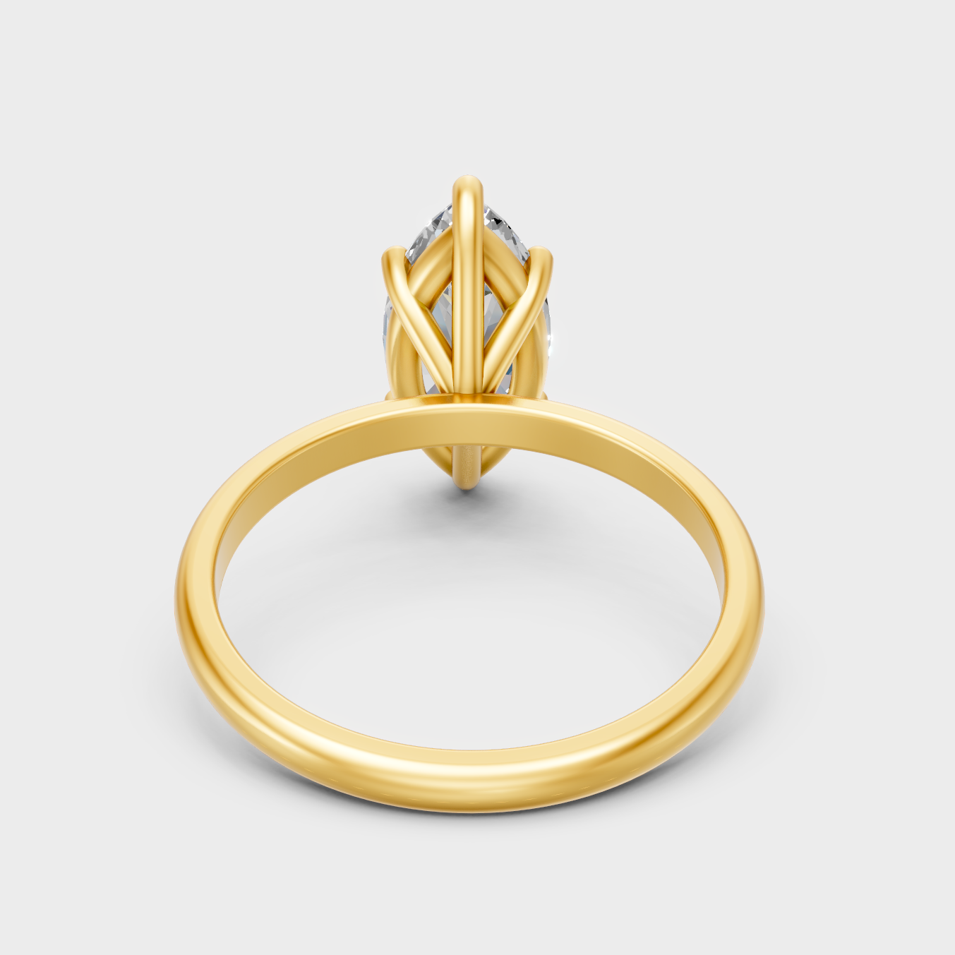 Customizable Yellow Gold Marquise Lab Diamond Ring For A Bold Bridal Choice