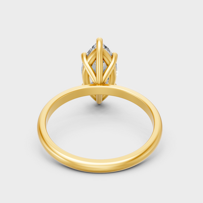 Customizable Yellow Gold Marquise Lab Diamond Ring For A Bold Bridal Choice