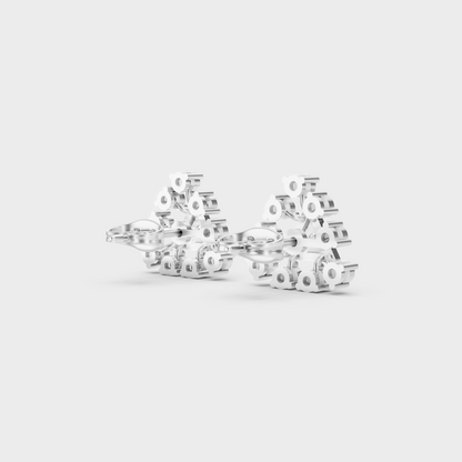 Hallmarked 14K White Gold Stud Earrings With 0.76 Carat Total Weight Lab Diamonds