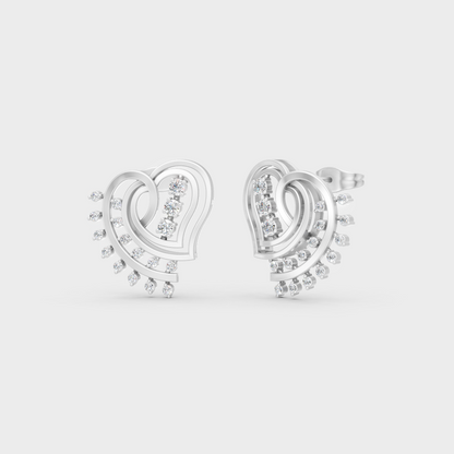 GLI Certified 0.44 Ct TW Round-Cut Lab-Grown Diamond Stud Earrings In 14K White Gold