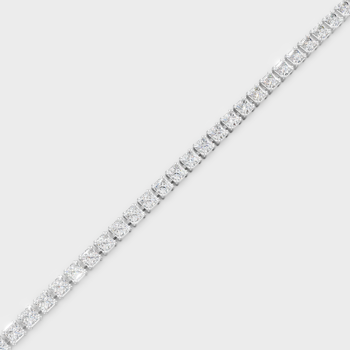Luxury Princess Diamond Bracelet White Gold Jewelry