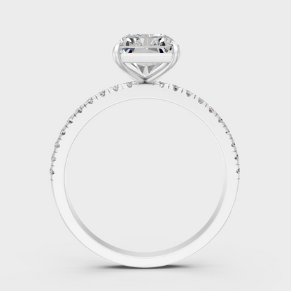 White Gold Radiant Diamond Proposal Ring With Accent Sparkle