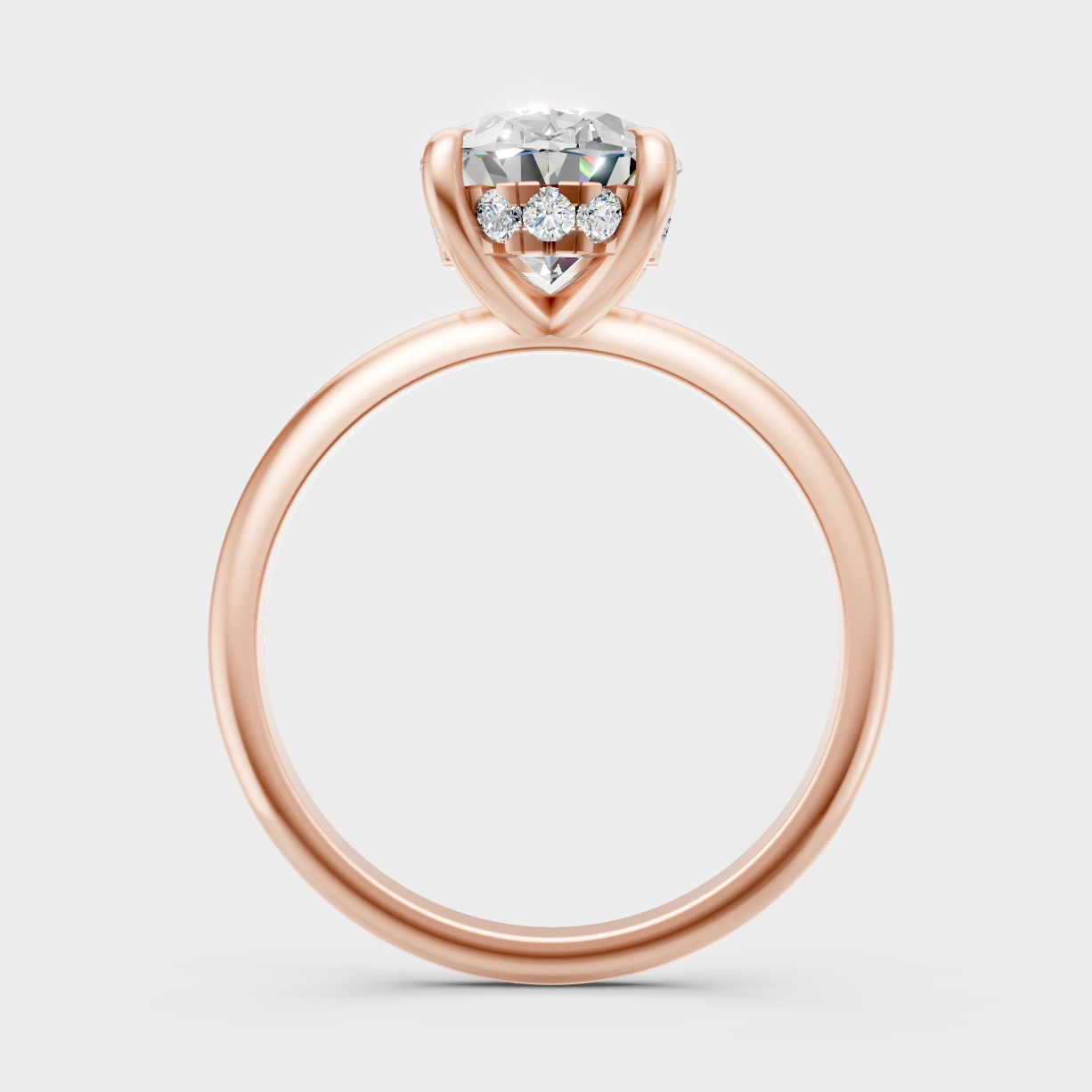 Blush Rose Gold Oval Lab Diamond Ring For Sophisticated Sustainable Luxury