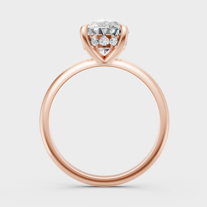 Blush Rose Gold Oval Lab Diamond Ring For Sophisticated Sustainable Luxury