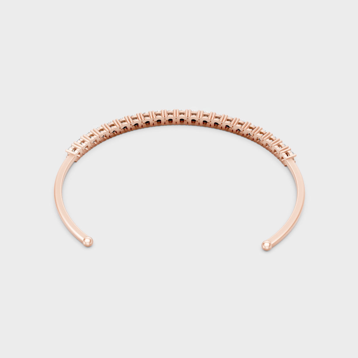 Brilliant Round Diamond Open Bracelet Rose Gold