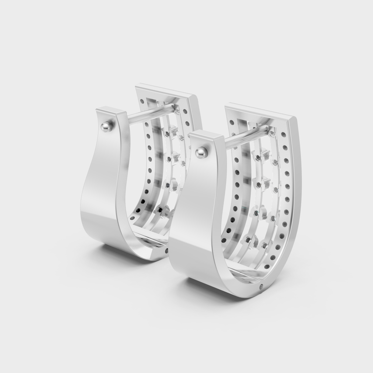 Luxury Platinum Round Cut Lab Diamond Hoop Earrings For Women