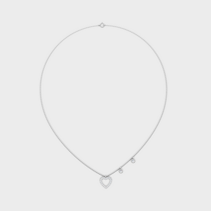 Romantic 18K White Gold Diamond Pendant With Round Lab-Grown Diamonds