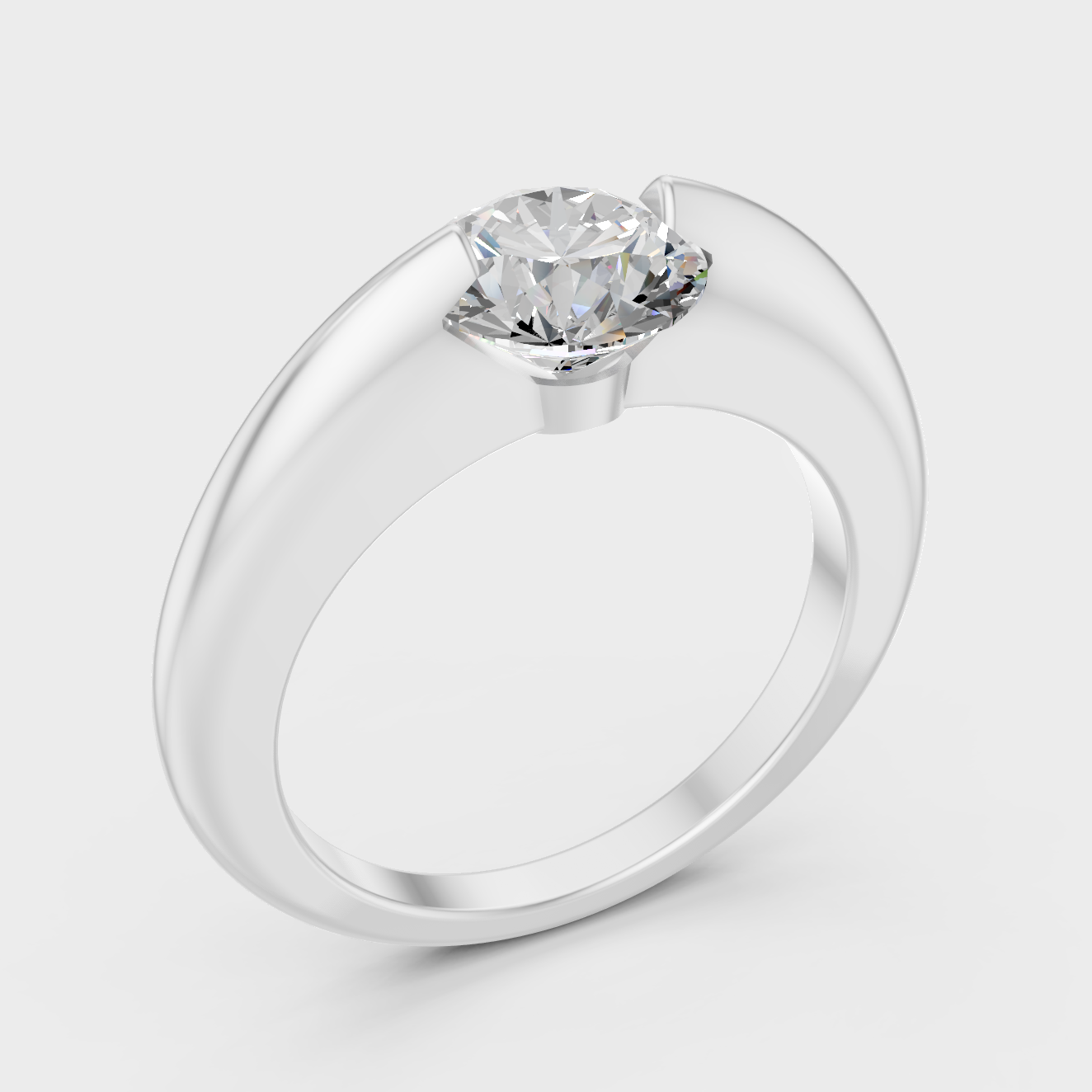Platinum Round Cut Diamond Engagement Ring Timeless Luxury