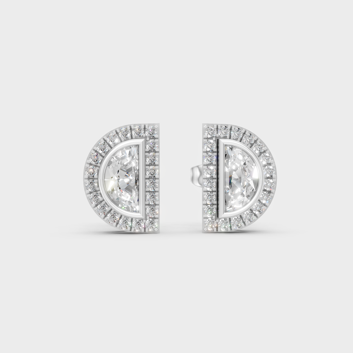 High-Polish 950 Platinum Mixed-Cut Lab Diamond Earrings For Refined Brilliance