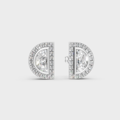High-Polish 950 Platinum Mixed-Cut Lab Diamond Earrings For Refined Brilliance