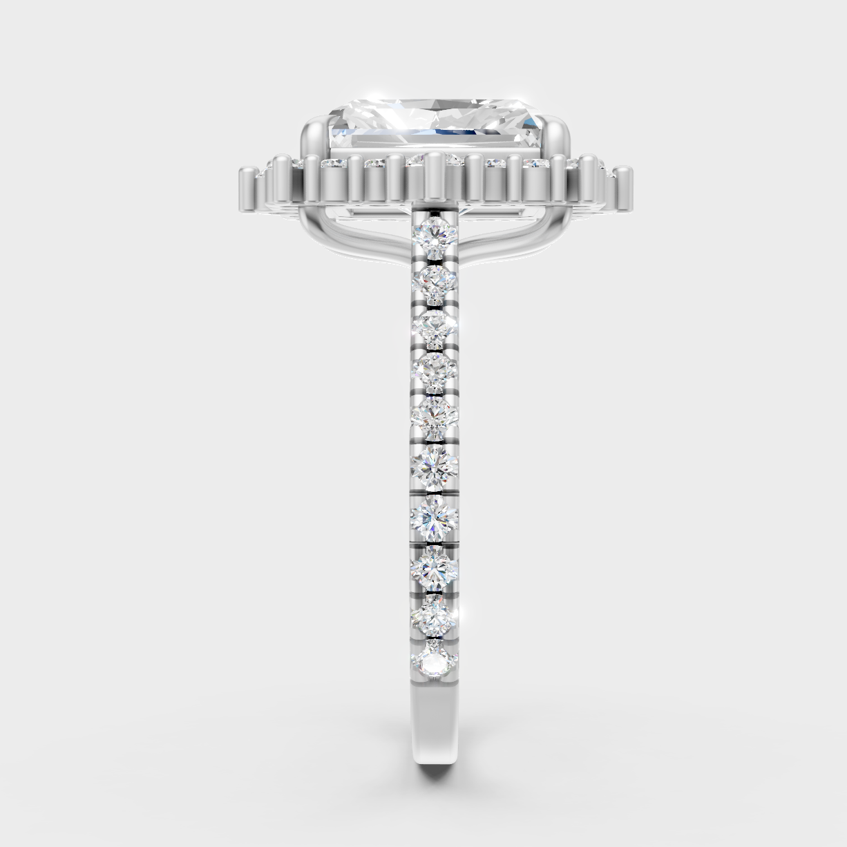 High-Polish 950 Platinum Radiant Lab Diamond Ring For Maximum Brilliance