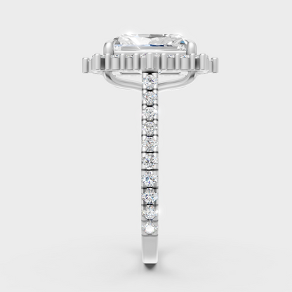 High-Polish 950 Platinum Radiant Lab Diamond Ring For Maximum Brilliance