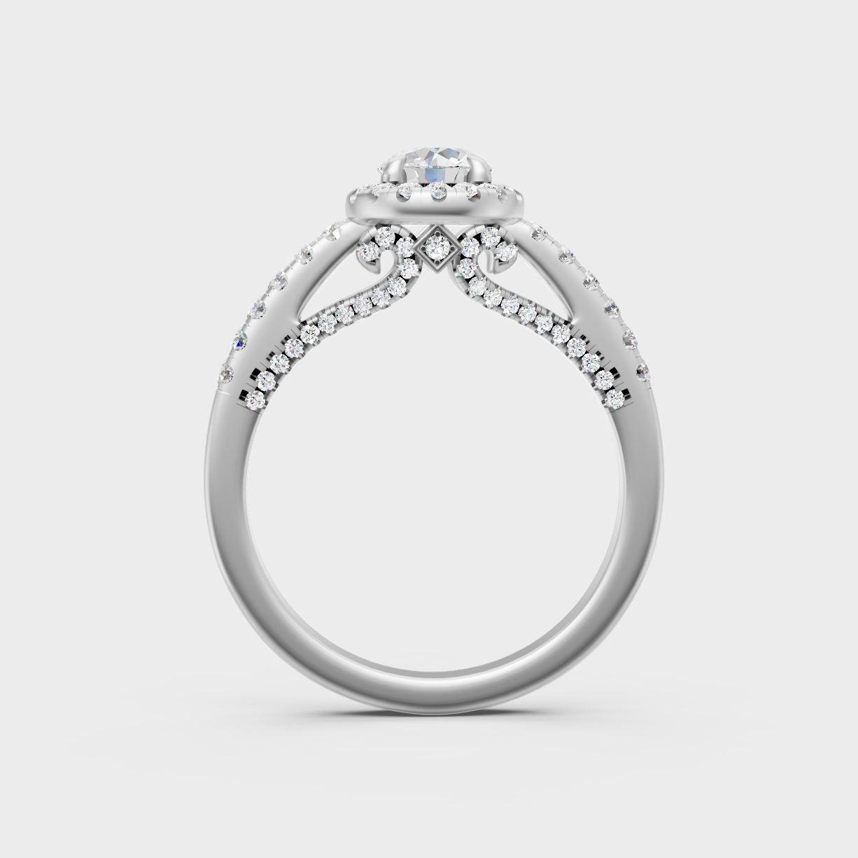 High-Polish 950 Platinum Round Lab Diamond Halo Ring For Maximum Shine