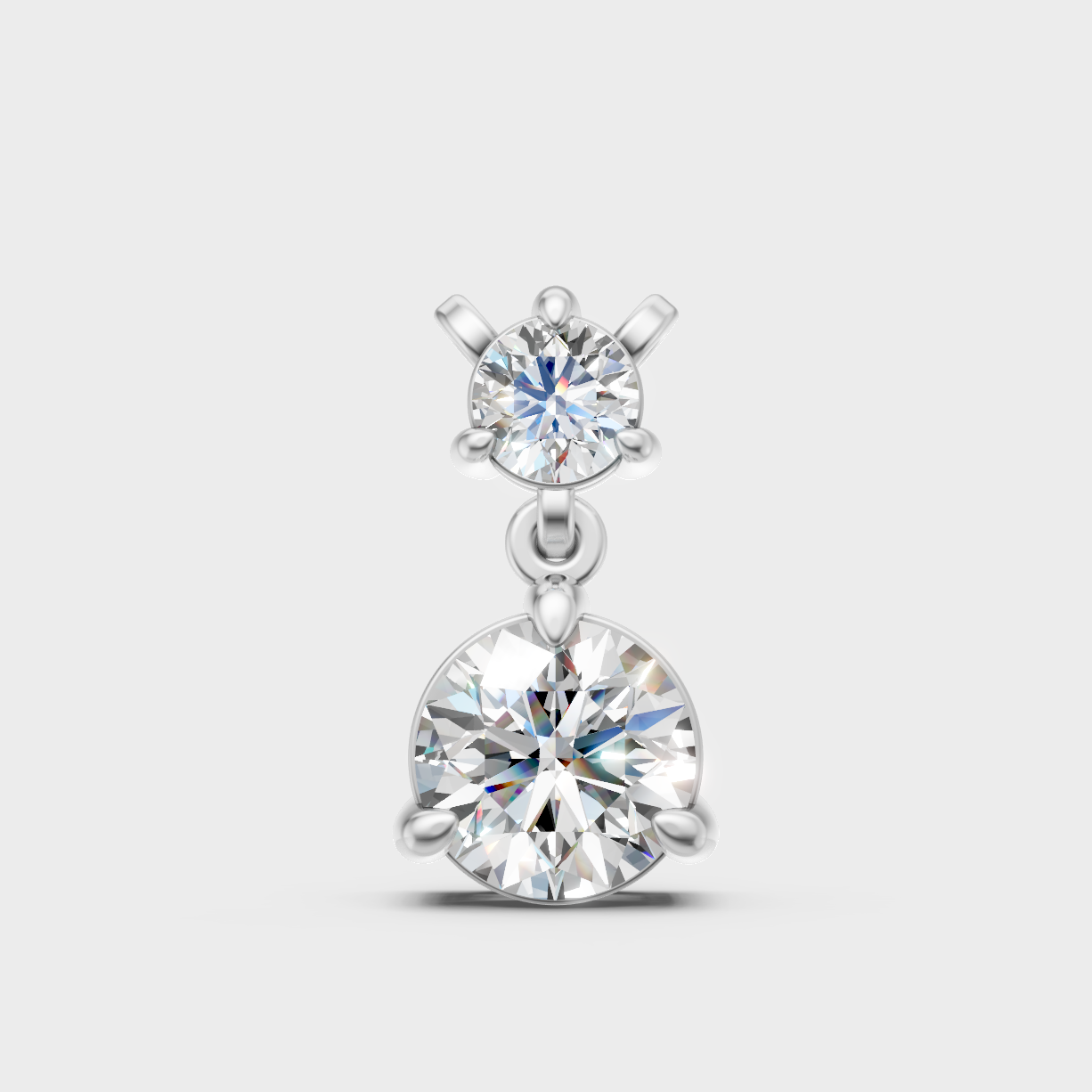GLI Certified 0.61 Carat Round Diamond Pendant White Gold