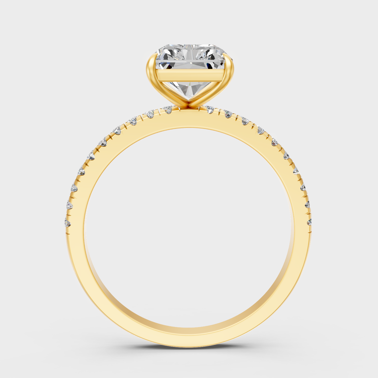Radiant Statement Ring In Yellow Gold Luxury Jewelry
