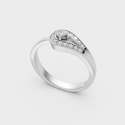 Sleek White Gold Solitaire Ring Featuring A Gli Certified Round Lab Diamond
