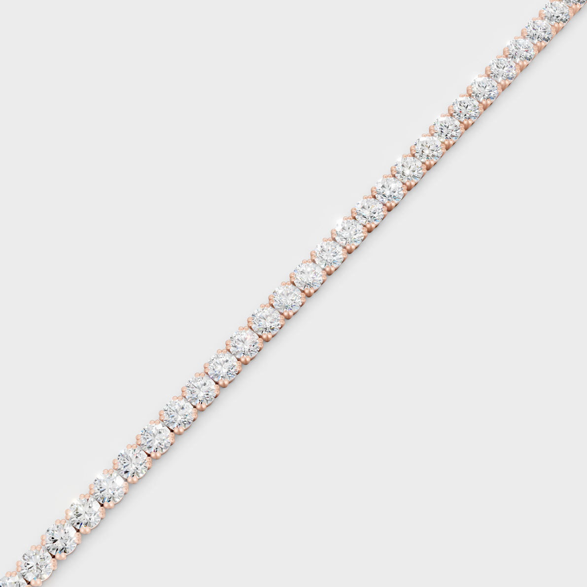 Luxury Round Diamond Tennis Bracelet Rose Gold Jewelry