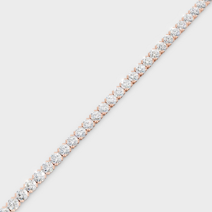 Luxury Round Diamond Tennis Bracelet Rose Gold Jewelry