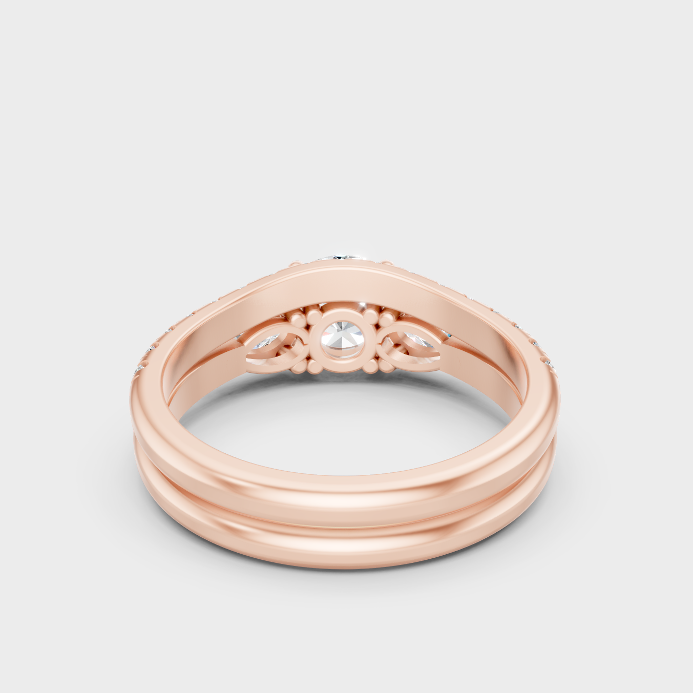 Customizable Rose Gold Round Lab Diamond Bridal Set For An Ethical Bridal Choice