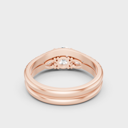Customizable Rose Gold Round Lab Diamond Bridal Set For An Ethical Bridal Choice