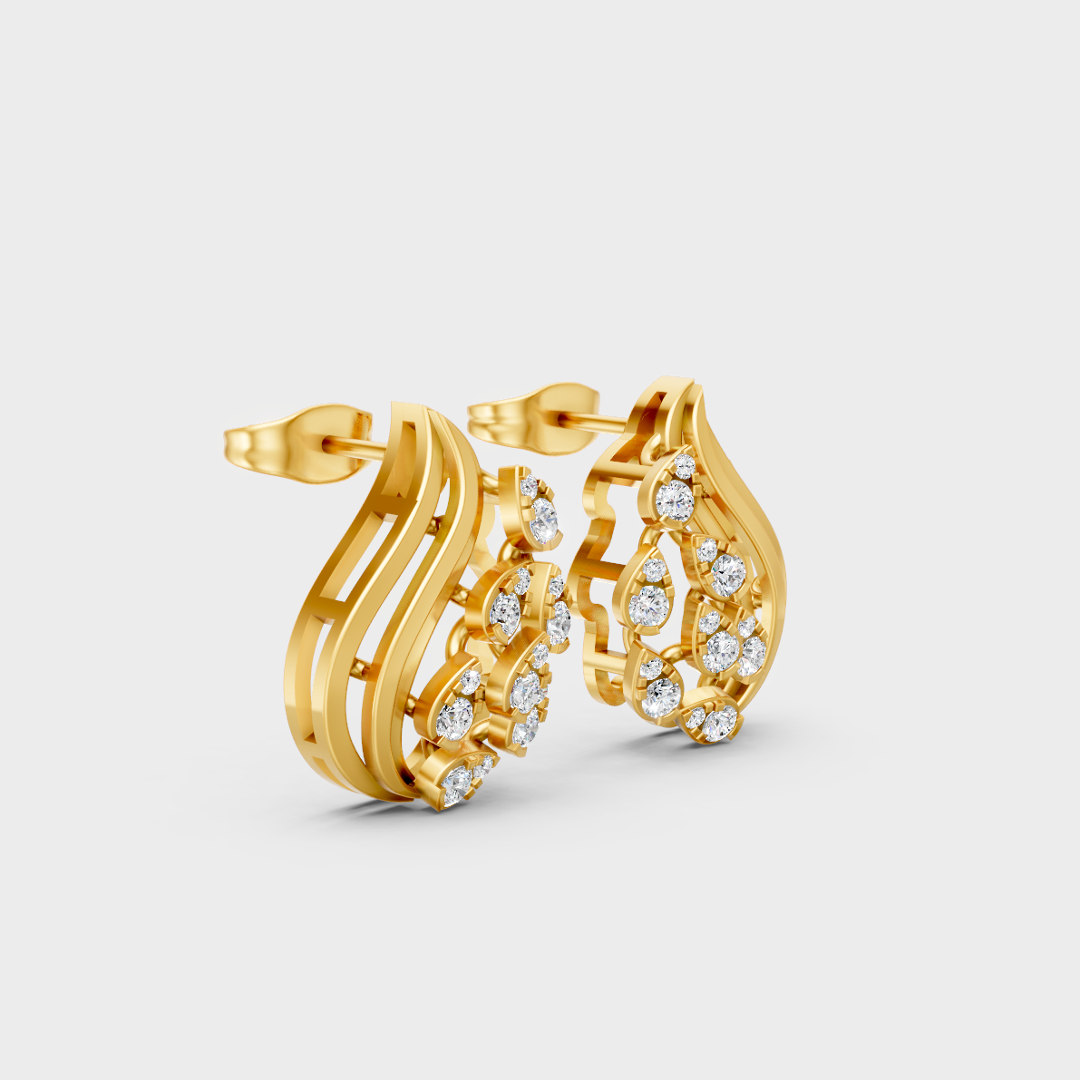  Classic 14K Yellow Gold Lab Diamond Studs Featuring 0.23 Carat Each Round Stones
