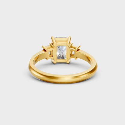 Premium Gold Jewelry Showcasing Radiant-Cut Diamond Design