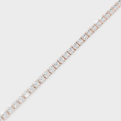 Luxury Princess Diamond Tennis Bracelet Rose Gold Jewelry