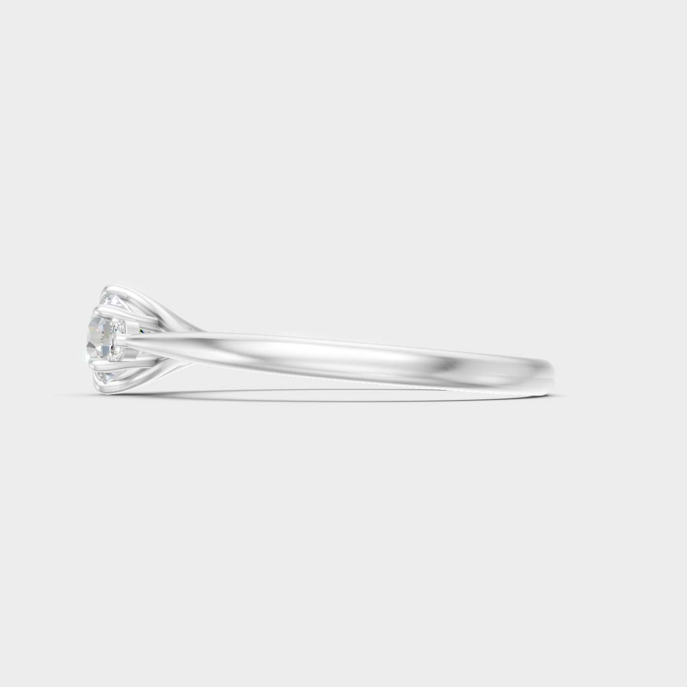 9K White Gold Round-Cut Lab-Grown Diamond Ring For Sophisticated Ethical Luxury
