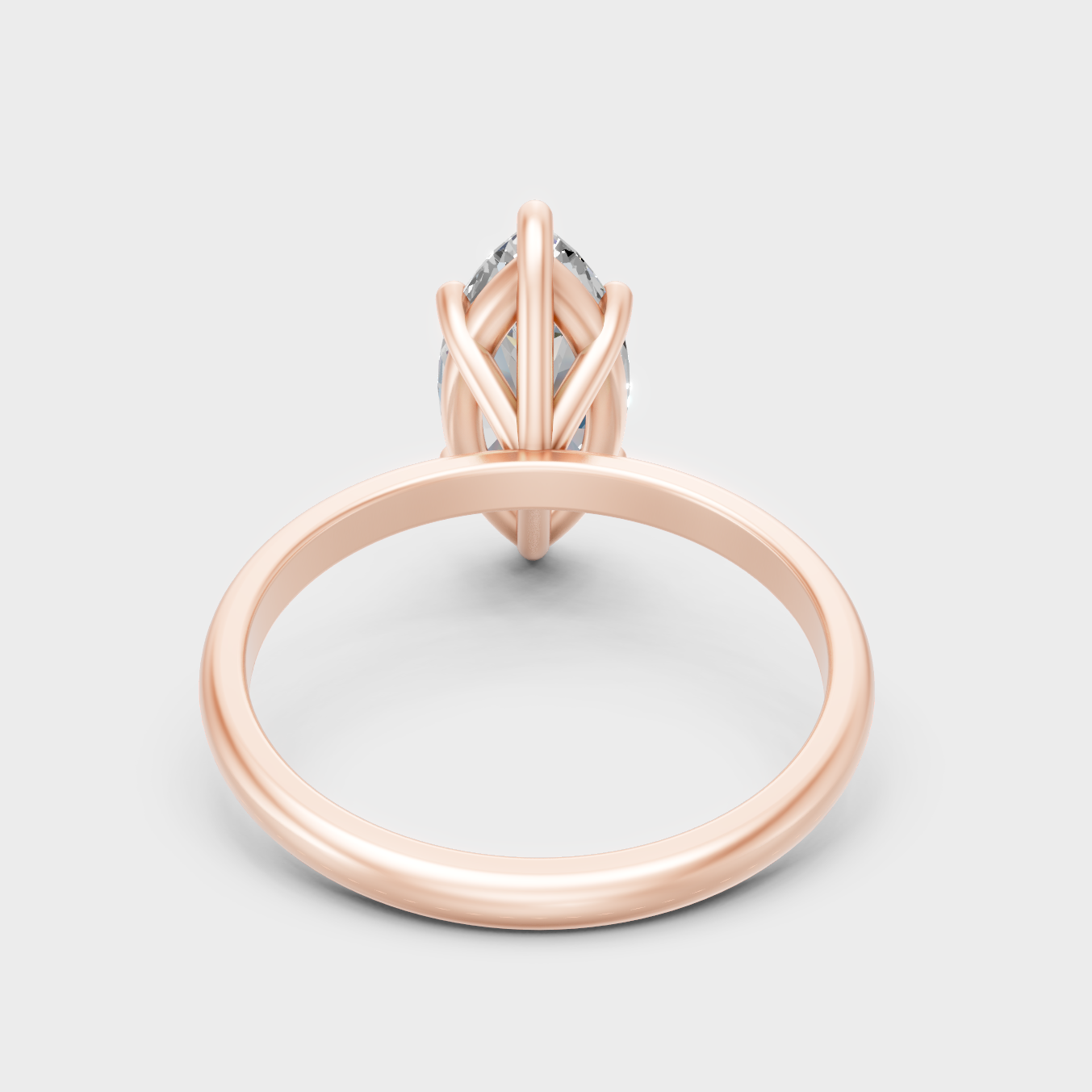 Luxury Rose Gold Engagement Ring With A Certified  Marquise Lab-Grown Diamond