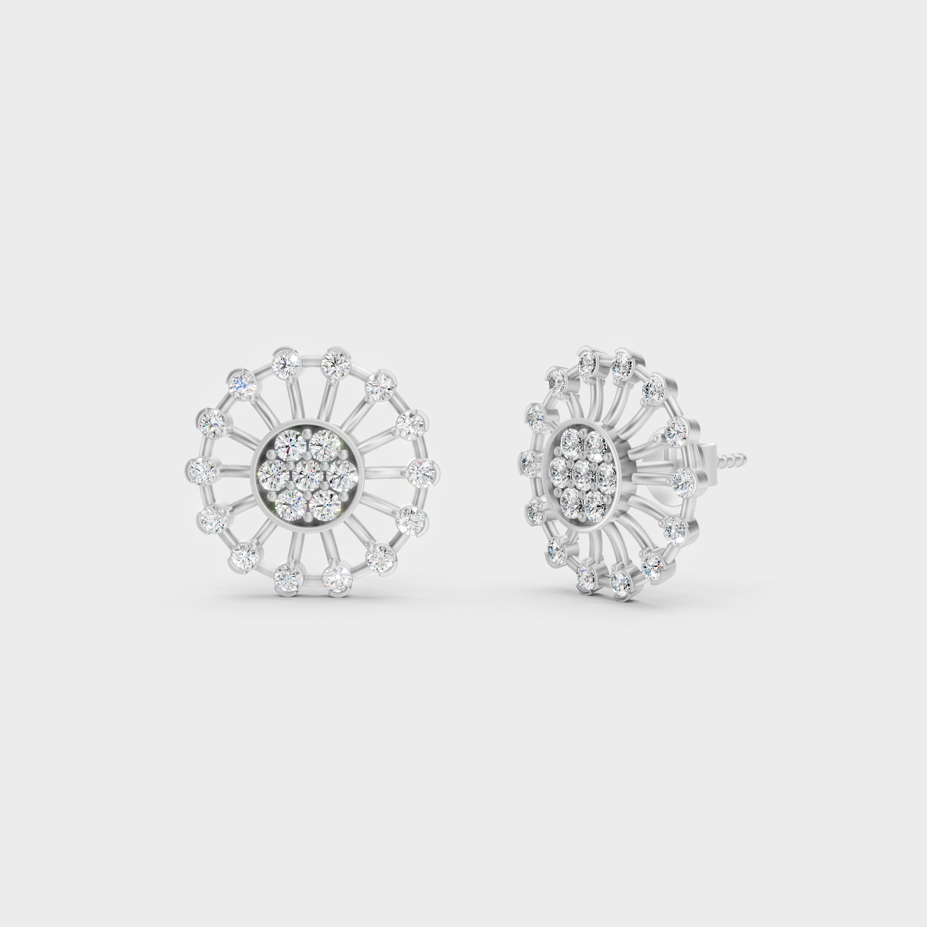 GLI Certified 0.70 Ct TW Round-Cut Lab-Grown Diamond Stud Earrings In 14K White Gold