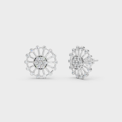 GLI Certified 0.70 Ct TW Round-Cut Lab-Grown Diamond Stud Earrings In 14K White Gold