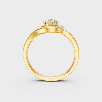 Yellow Gold Round Diamond Engagement Ring For A Minimalist And Ethical Style