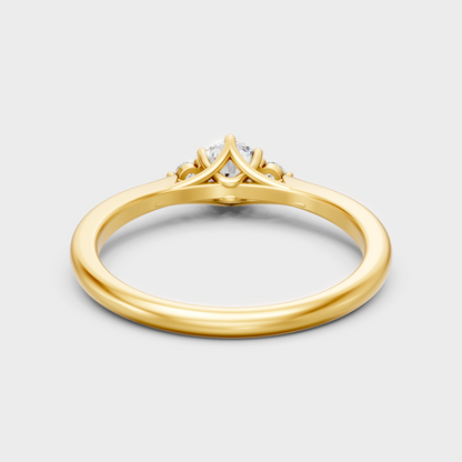 Customizable Yellow Gold Round Lab Diamond Ring For A Timeless Bridal Choice