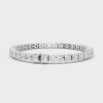 Premium Lab Diamond Bracelet Platinum Princess Cut