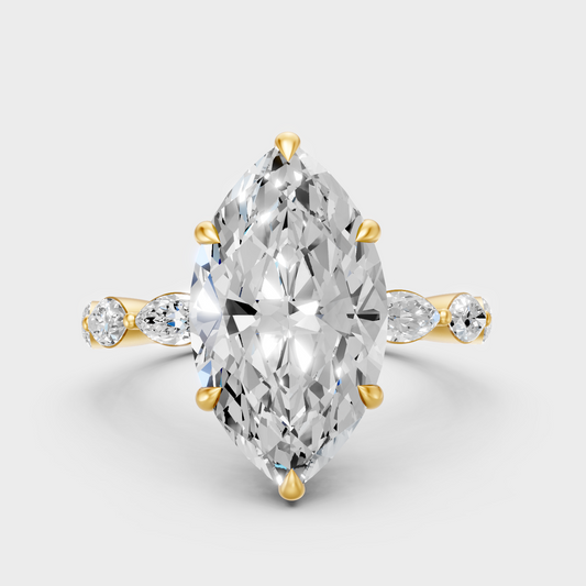 Igi Gli Certified Marquise Lab-Grown Diamond Ring In 18K Yellow Gold