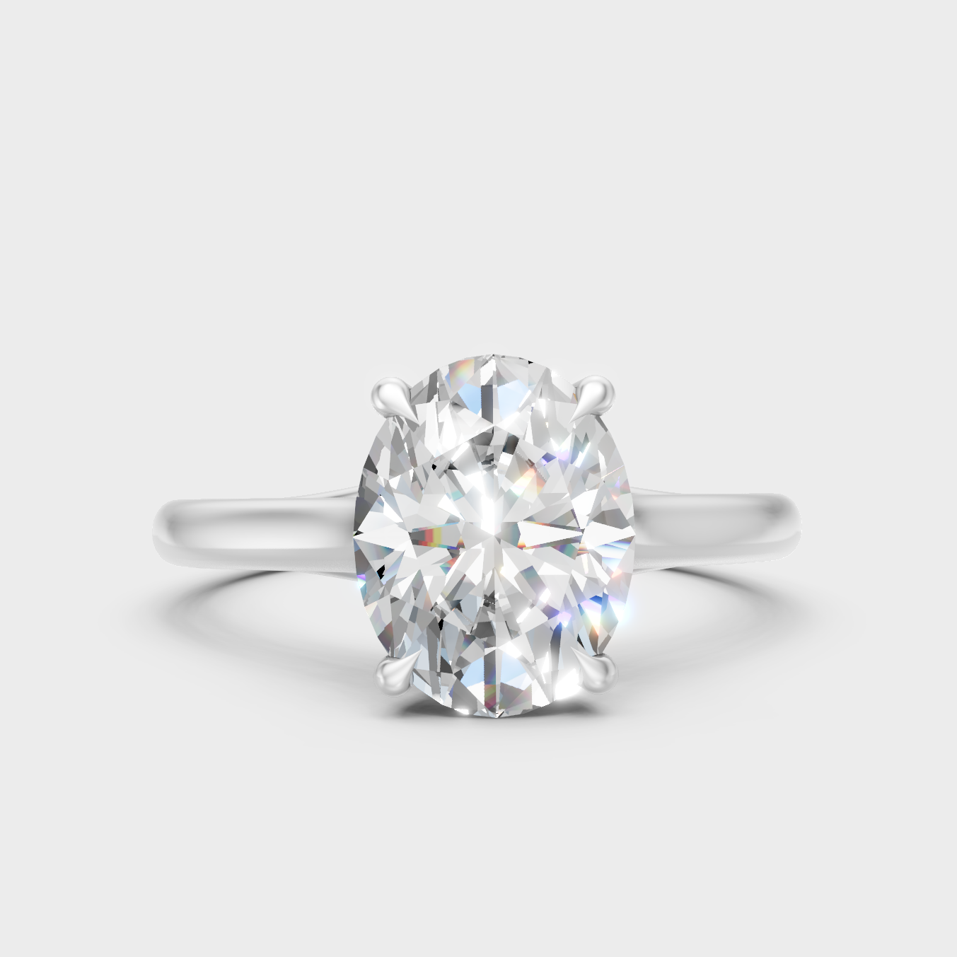 Igi Certified 1.67 Carat Oval-Cut Lab-Grown Diamond Solitaire In 14K White Gold