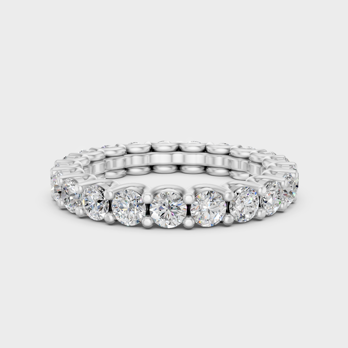 White Gold Eternity Band With Certified Round Lab Diamonds