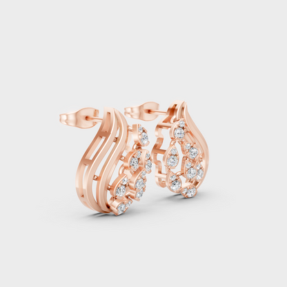  Sleek 14K Rose Gold Studs Featuring Certified 0.23 Carat Each Round Lab Diamonds