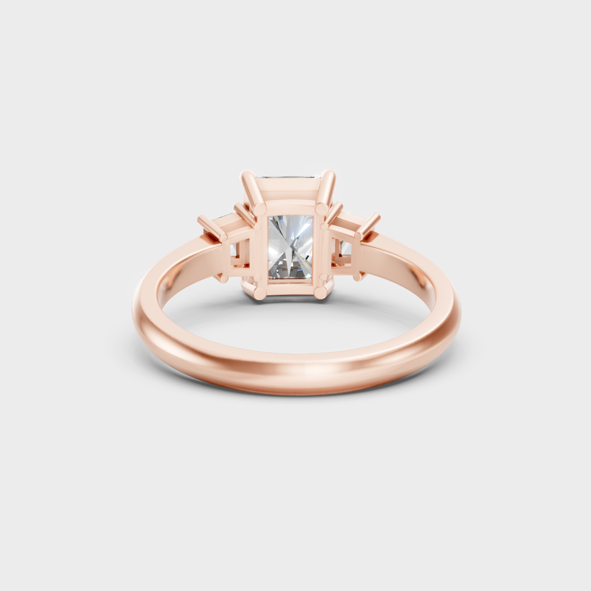  Customizable Rose Gold Radiant-Cut Lab Diamond Ring For A Timeless Choice