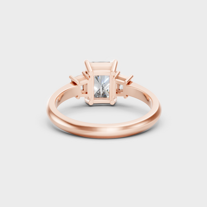  Customizable Rose Gold Radiant-Cut Lab Diamond Ring For A Timeless Choice