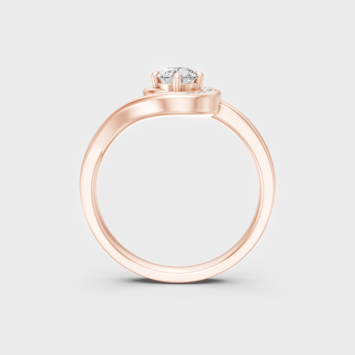 Modern Rose Gold Engagement Ring With A Brilliant Sustainable Diamond