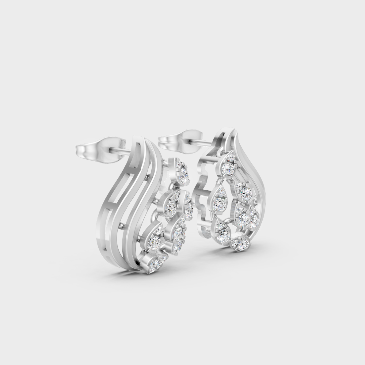 Sleek 18K White Gold Studs Featuring 0.23 Carat Each Round Lab Diamonds