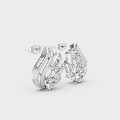 Sleek 18K White Gold Studs Featuring 0.23 Carat Each Round Lab Diamonds