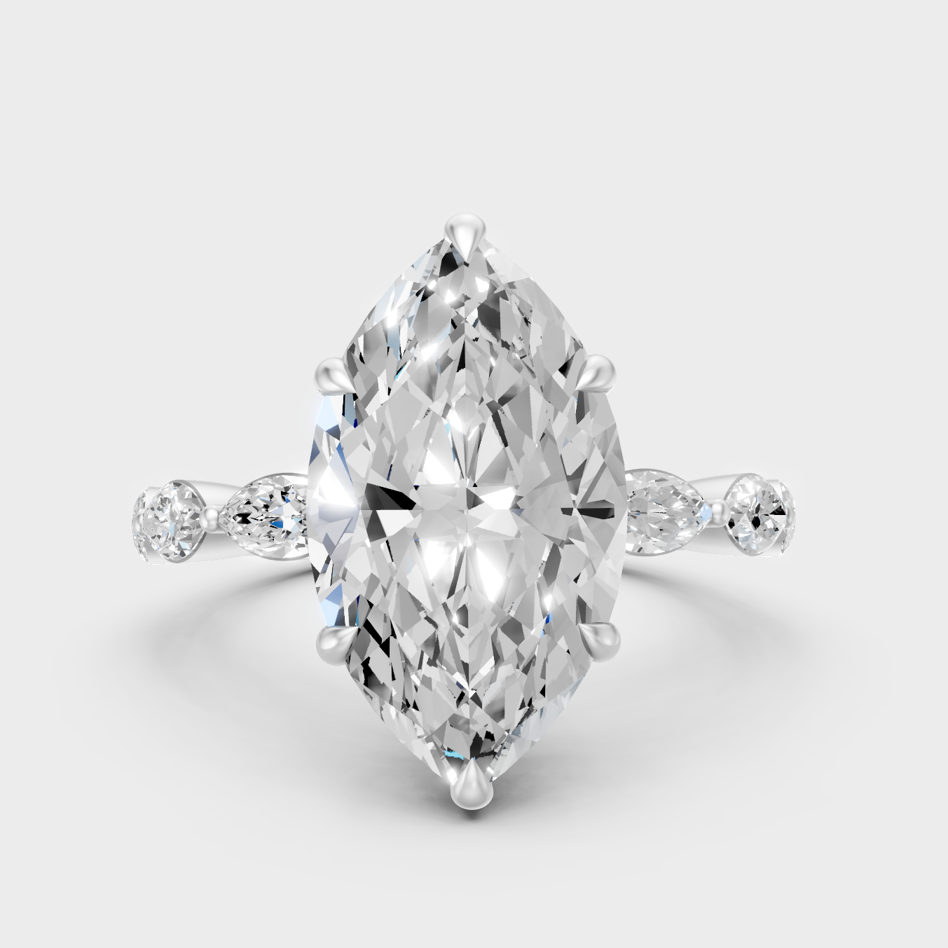 Premium 950 Platinum Marquise-Cut Lab-Grown Diamond Engagement Ring