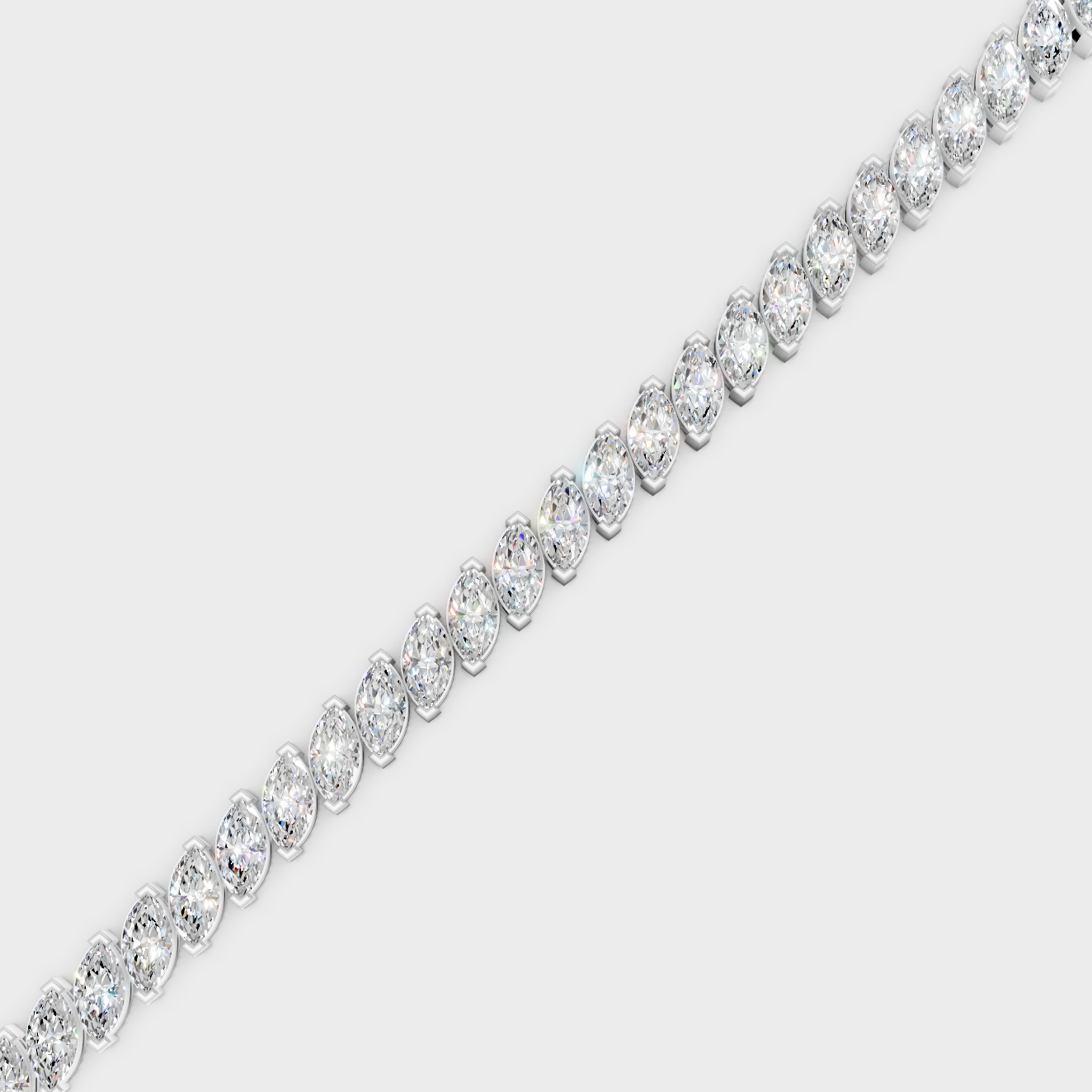 Certified Marquise Diamond Bracelet in Durable 950 Platinum Metal