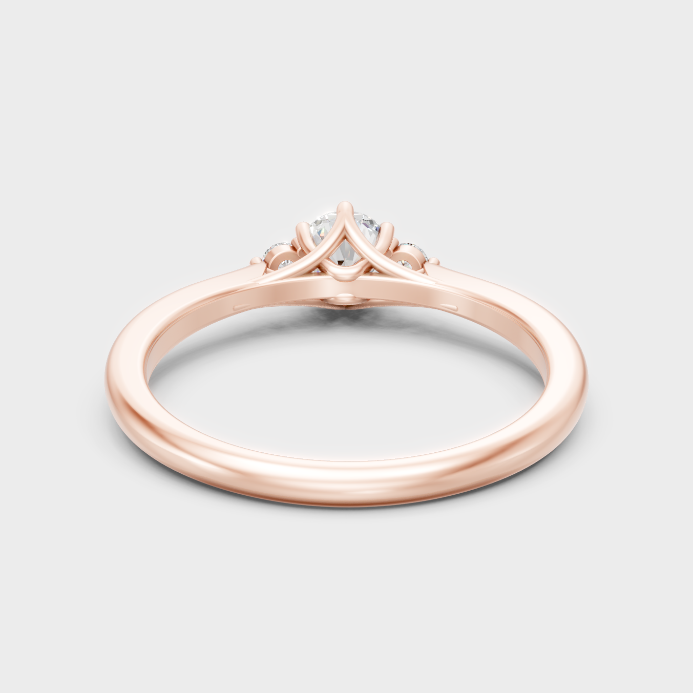  Luxury Rose Gold Engagement Ring With A Certified 0.76Ct Round Lab-Grown Diamond